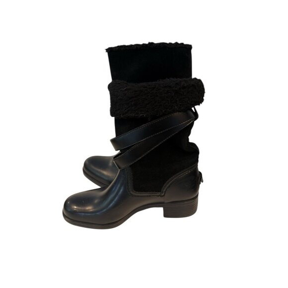 Coach Zena Black Leather Shearling Rubber Winter Cold Weather Snow Boots Size 8B - Picture 9 of 9